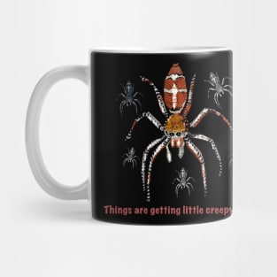 Things are getting little creepy here _Halloween Spider_Cobweb Creepy patterned animal Mug